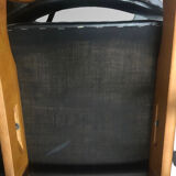 Vintage armchair in skai and beech Danish style 1960s
