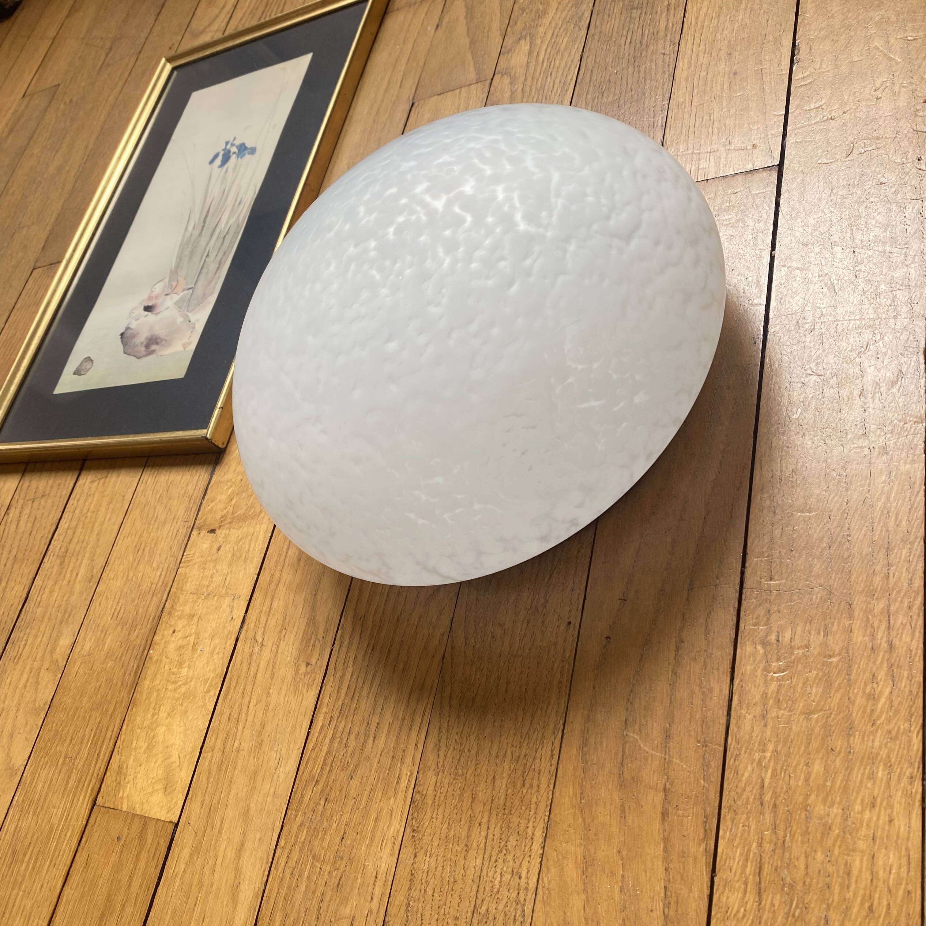 Ceiling light or wall sconce in white speckled glass Clichy 25 cm