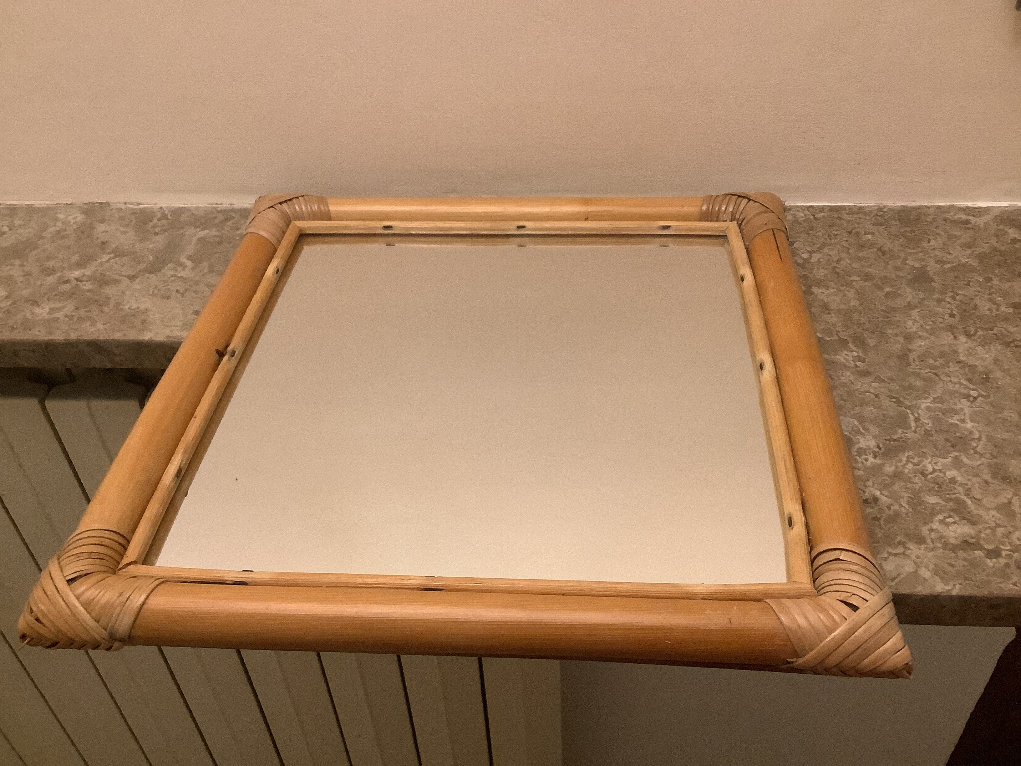 Old bamboo diamond mirror
