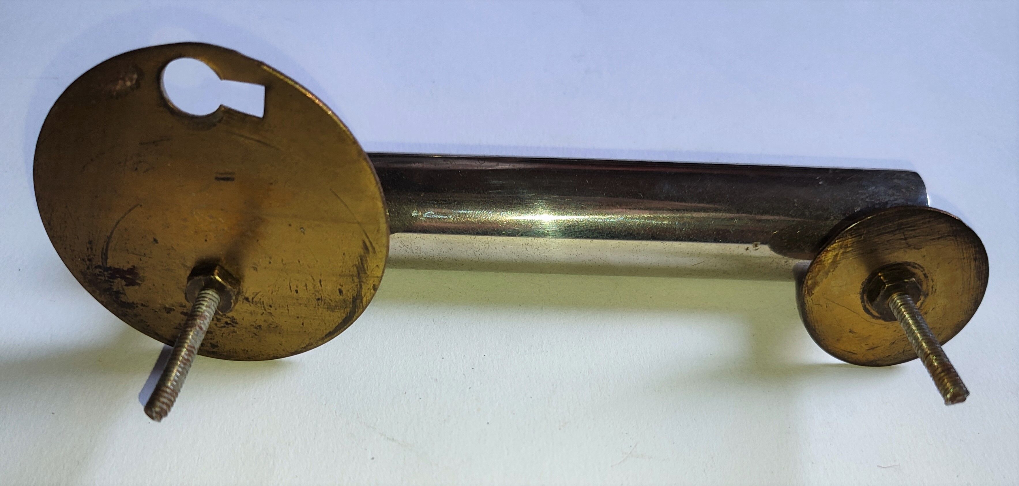 Pair of nickel-plated art deco furnishing handles