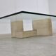 Vintage travertine coffee table Italy , 1970s