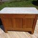 Ancienne commode Louis Philippe en noyer marbre blanc