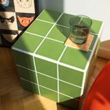 Table de chevet, d'appoint en céramique vert forêt