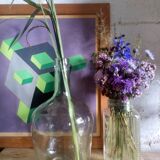 Extended demijohn in transparent glass