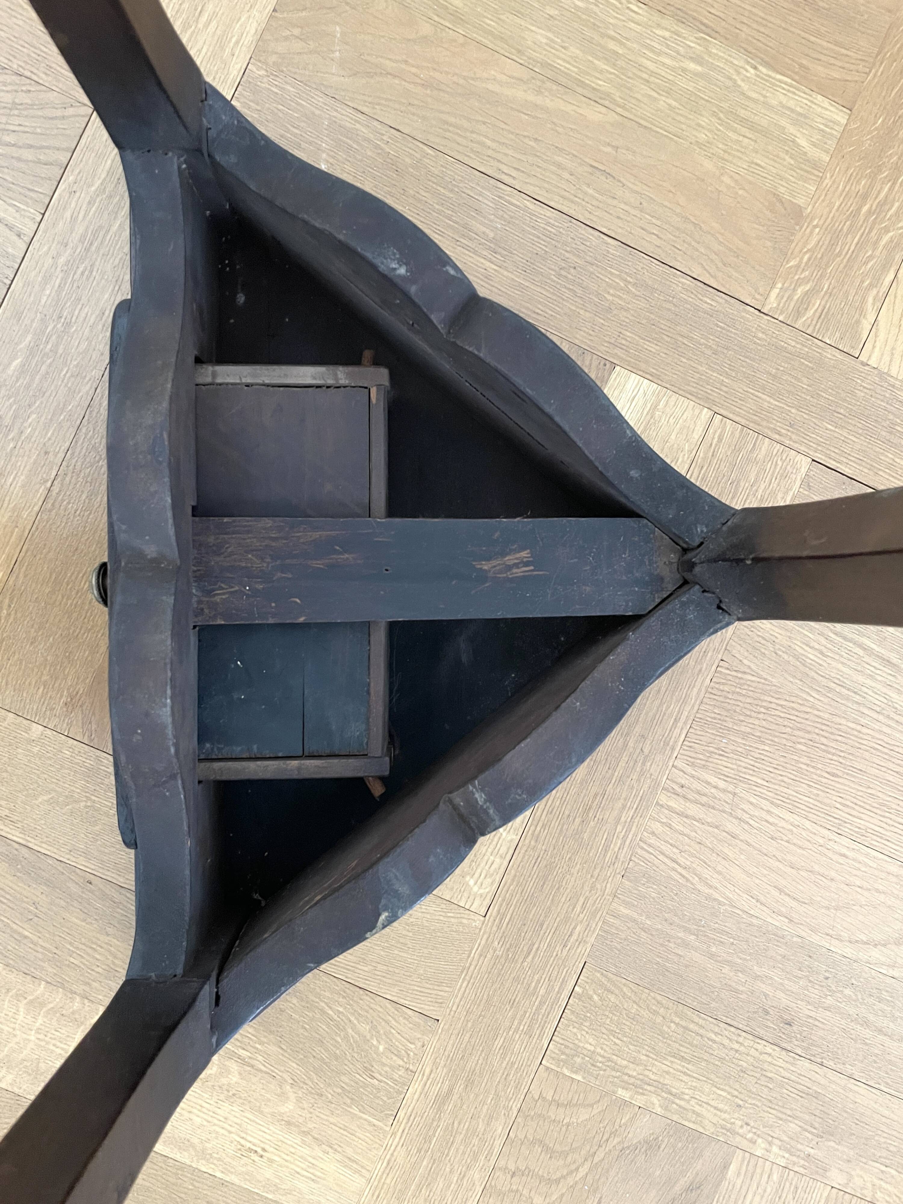19th century walnut corner tripod table