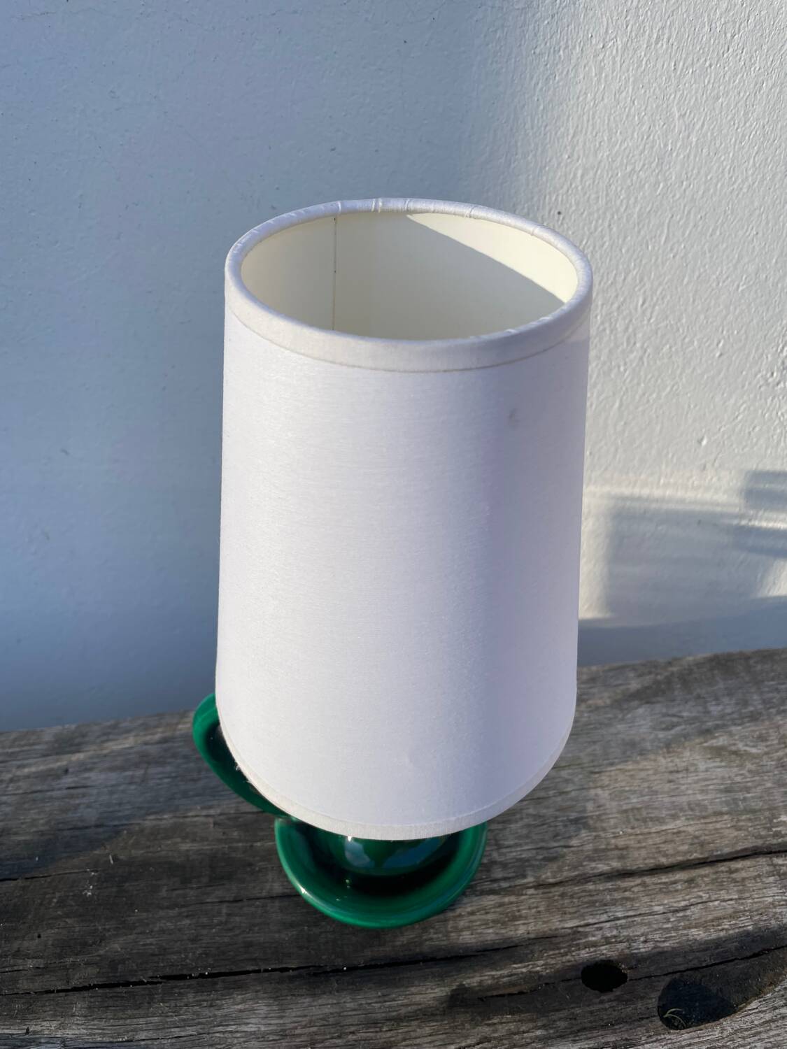 Vallauris lamp in green ceramic