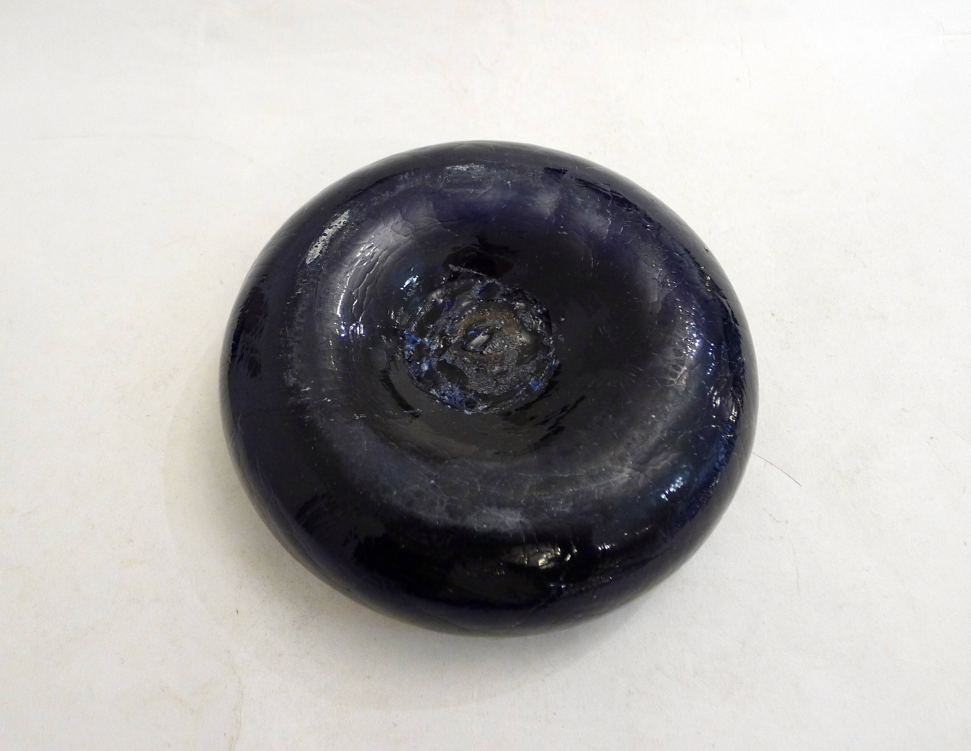 Cobalt blue "tyre" catchall in glass