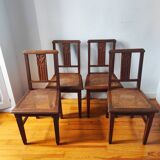 Art Deco chairs in new caned oak