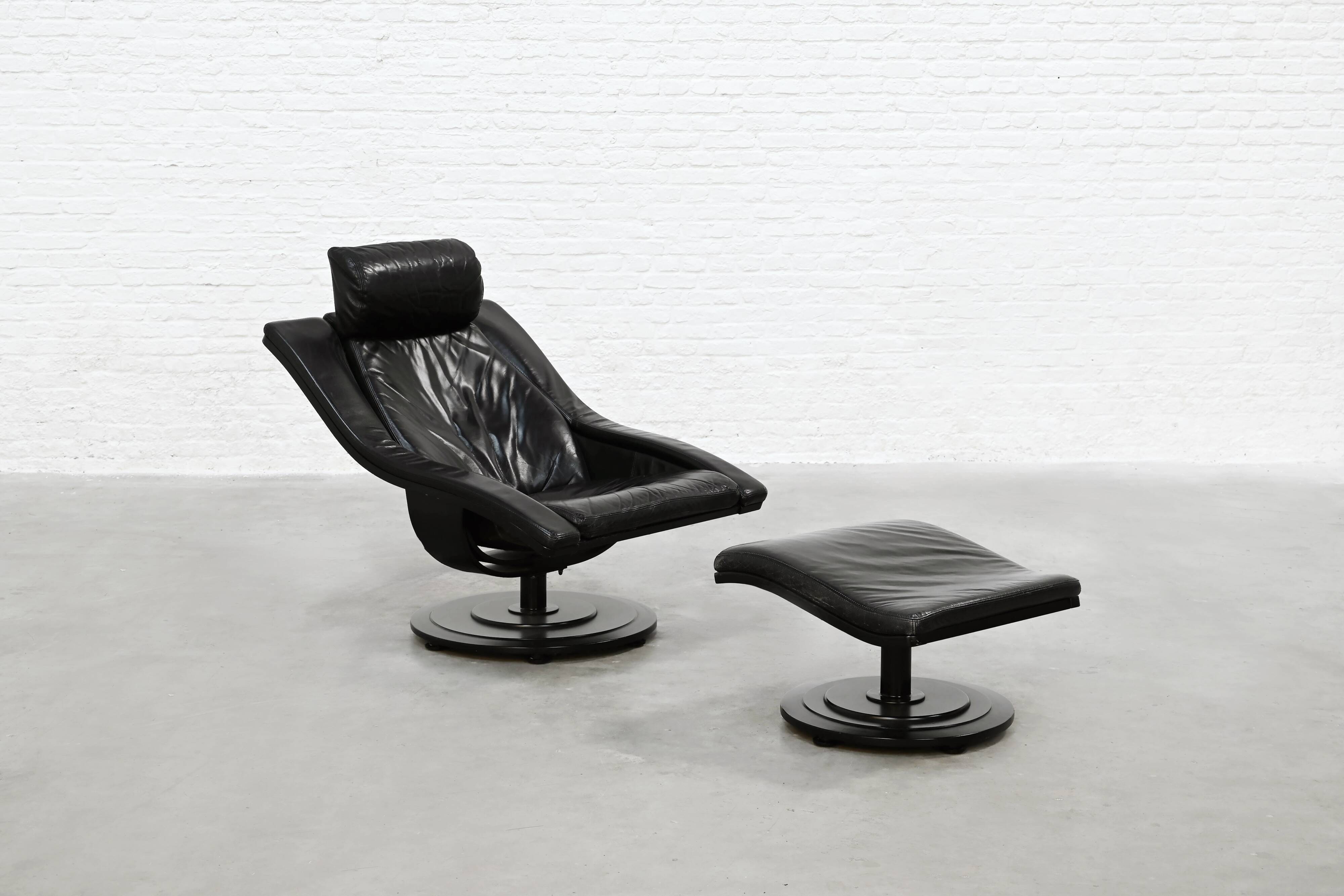 Swivel Lounge Chair and Ottoman by Takashi Okamura for Nelo Möbel Sweden