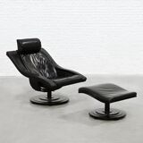 Swivel Lounge Chair and Ottoman by Takashi Okamura for Nelo Möbel Sweden