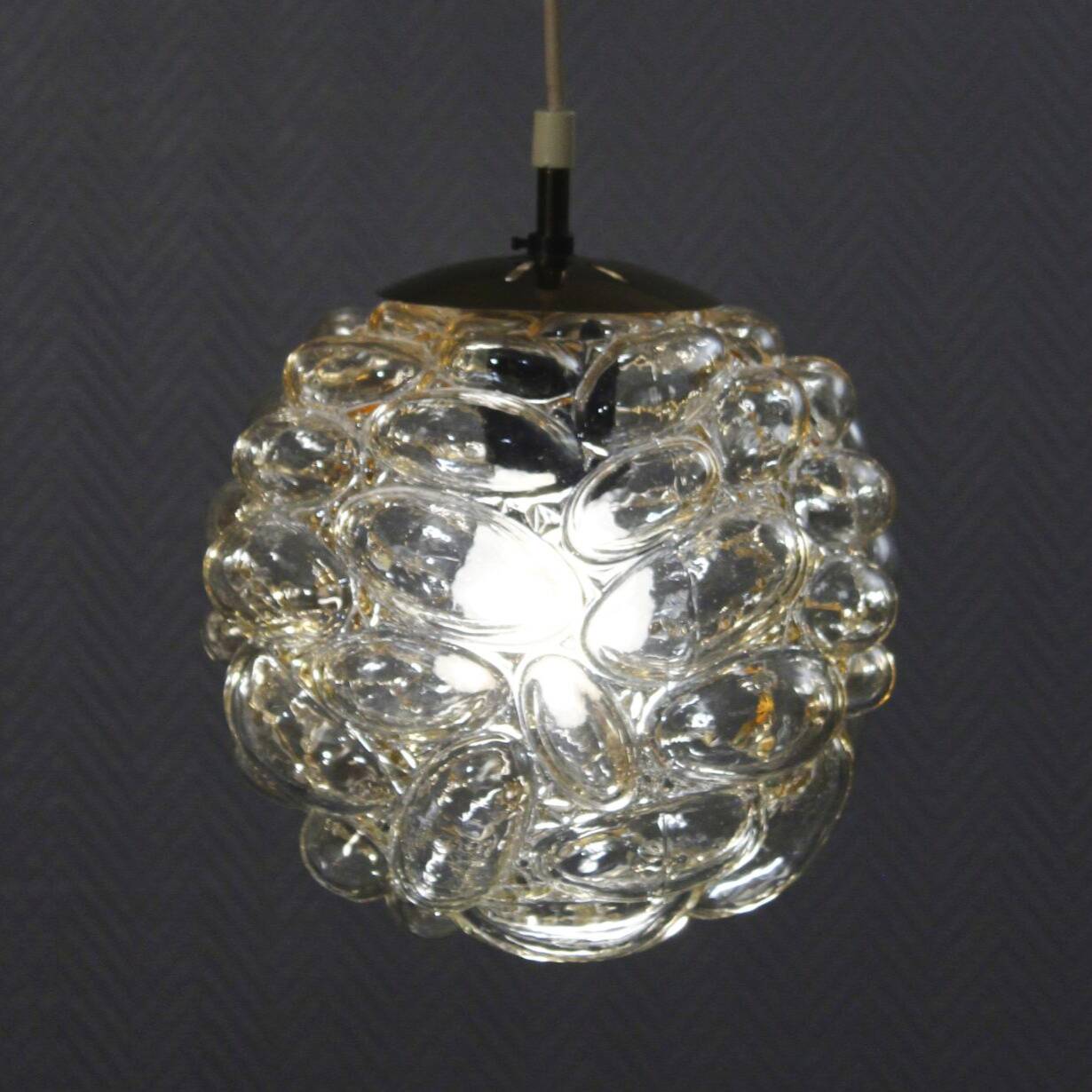Bubble glass pendant light by Helena Tynell, Limburg design, 1960s.