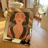 Vintage beveled mirror frame