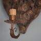 Pair of wall sconces in embossed brass with floral patterns, wall lamp, sconce.