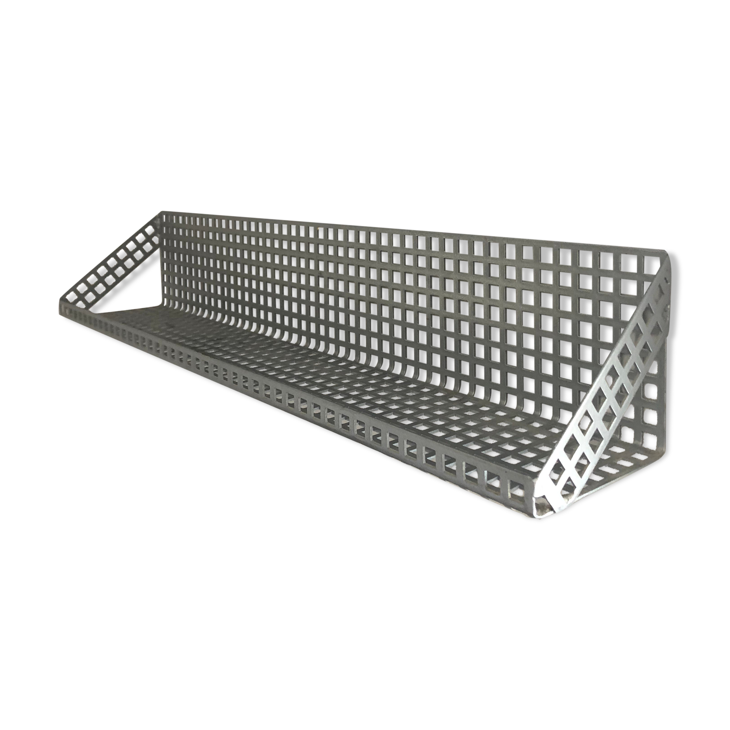 Vintage perforated sheet metal shelf