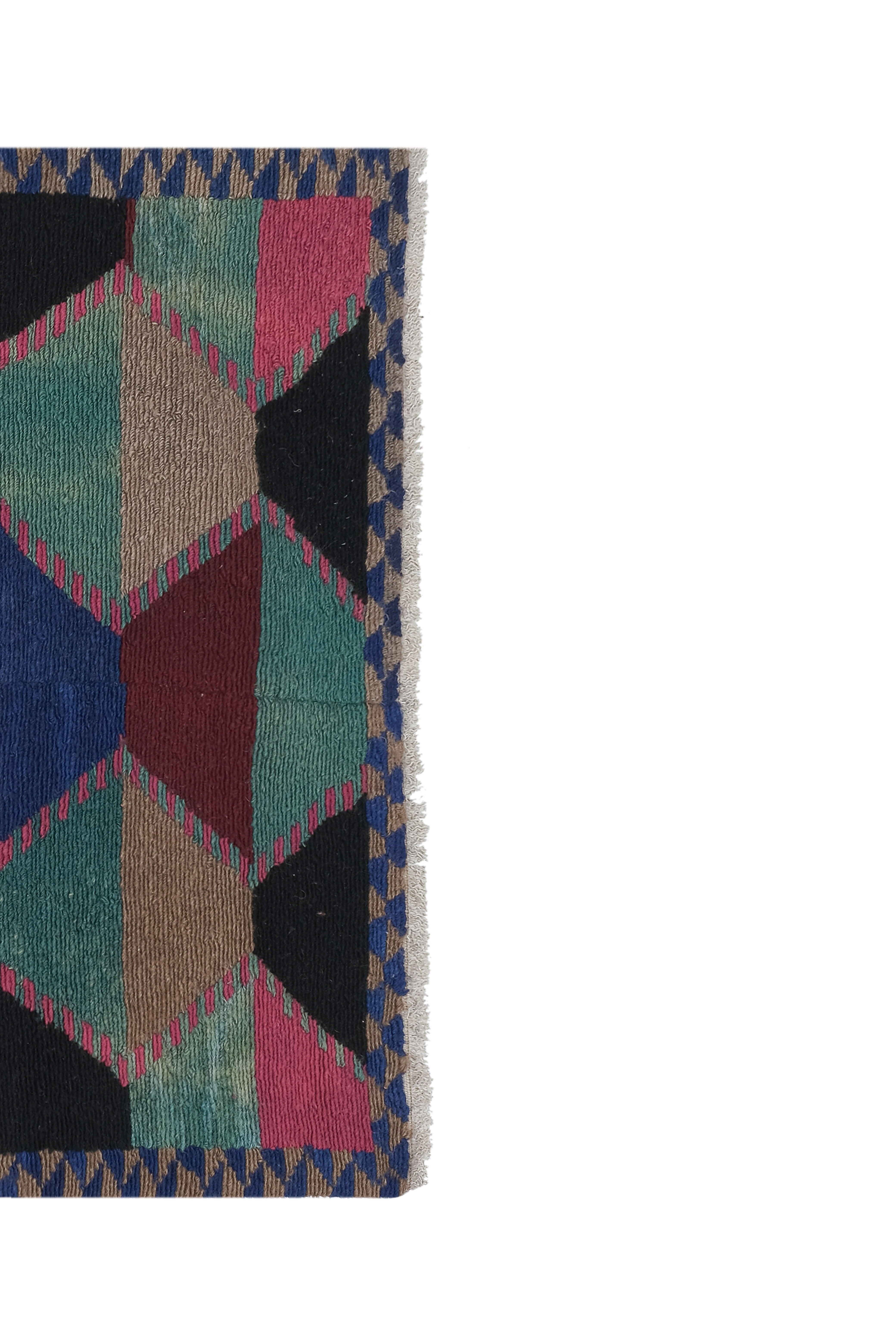 Vintage Turkish rug from Oushak, hand-woven 124x141 cm