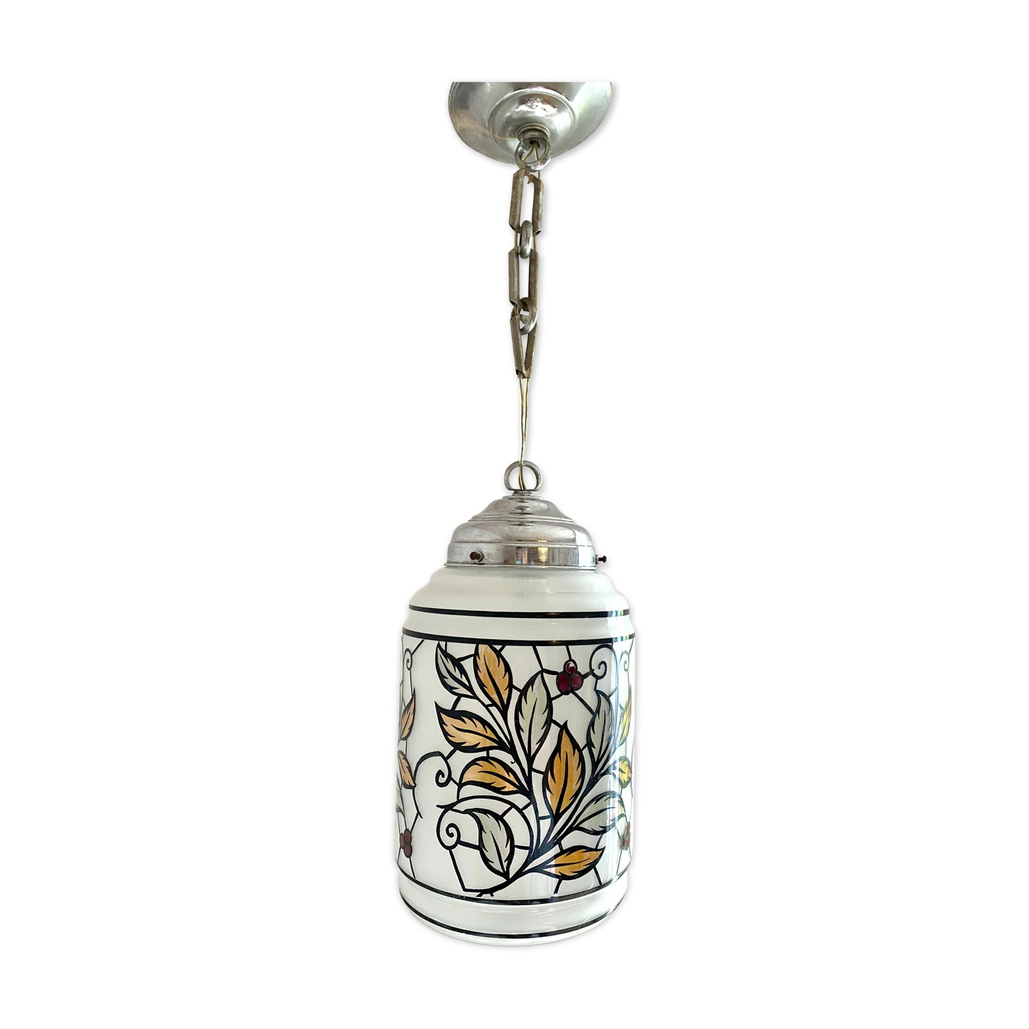 Vintage stained glass style pendant lamp