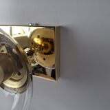 Applique murale tchèque en laiton et verre du milieu du siècle, par Kamenický Šenov, années 1970