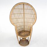 Vintage bohemian peacock wicker chair