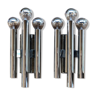 Chrome wall lamps from the 70s