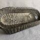 Braided silver metal bread basket