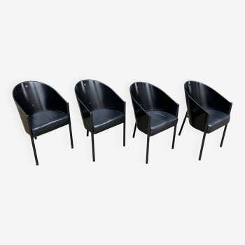 4x Chaises de salle à manger Costes noires originales labellisées par Philippe Starck