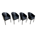 4x Original labeled Black Costes dining chairs by Philippe Starck