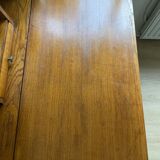 Wooden console table / vintage folding desk with mirror and small drawer