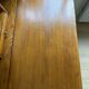 Wooden console table / vintage folding desk with mirror and small drawer