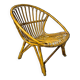 Adult basket armchair in vintage wicker rattan 1960s