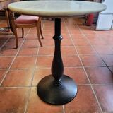 Bistro table base cast iron marble top