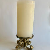 Brutalist bronze candleholder, 1970s