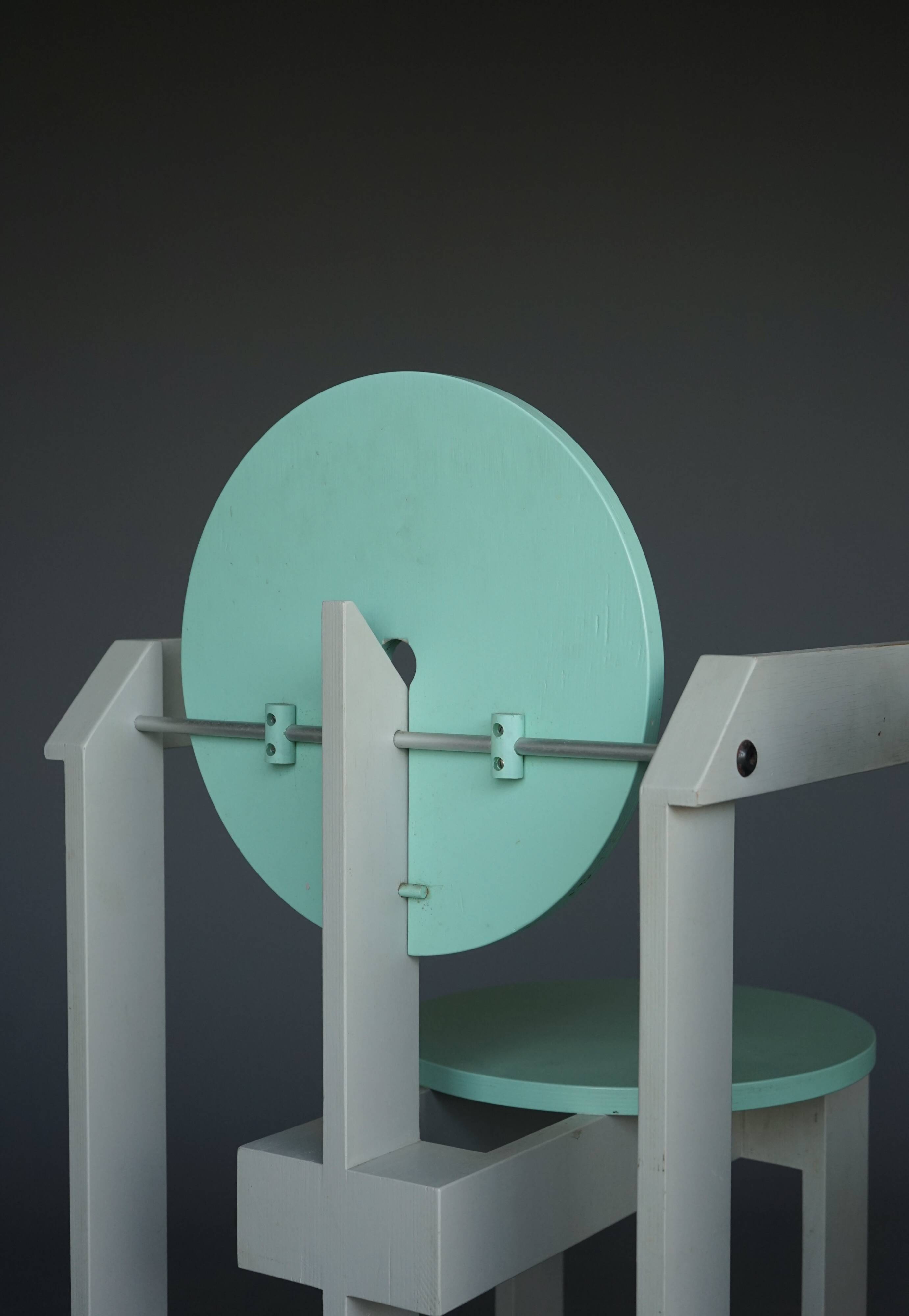 Rare pair of 'Plakhout' Side Chairs by Henk Lampe. 1979