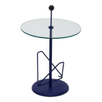 Post Modern Magazine Side Table with Ball Handle 1980s