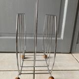 Sputnik Magazine Rack / Vinyl Record Holder - Chrome