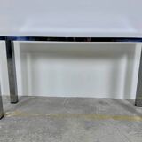 Seventies console structure chrome white marble top