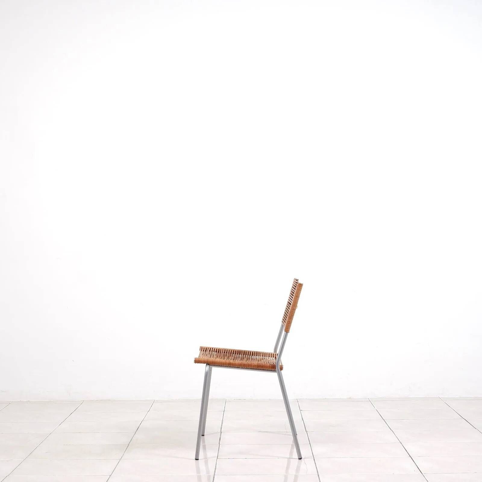 “Miss B” steel lacquered aluminium classic chair by Tito Agnoli