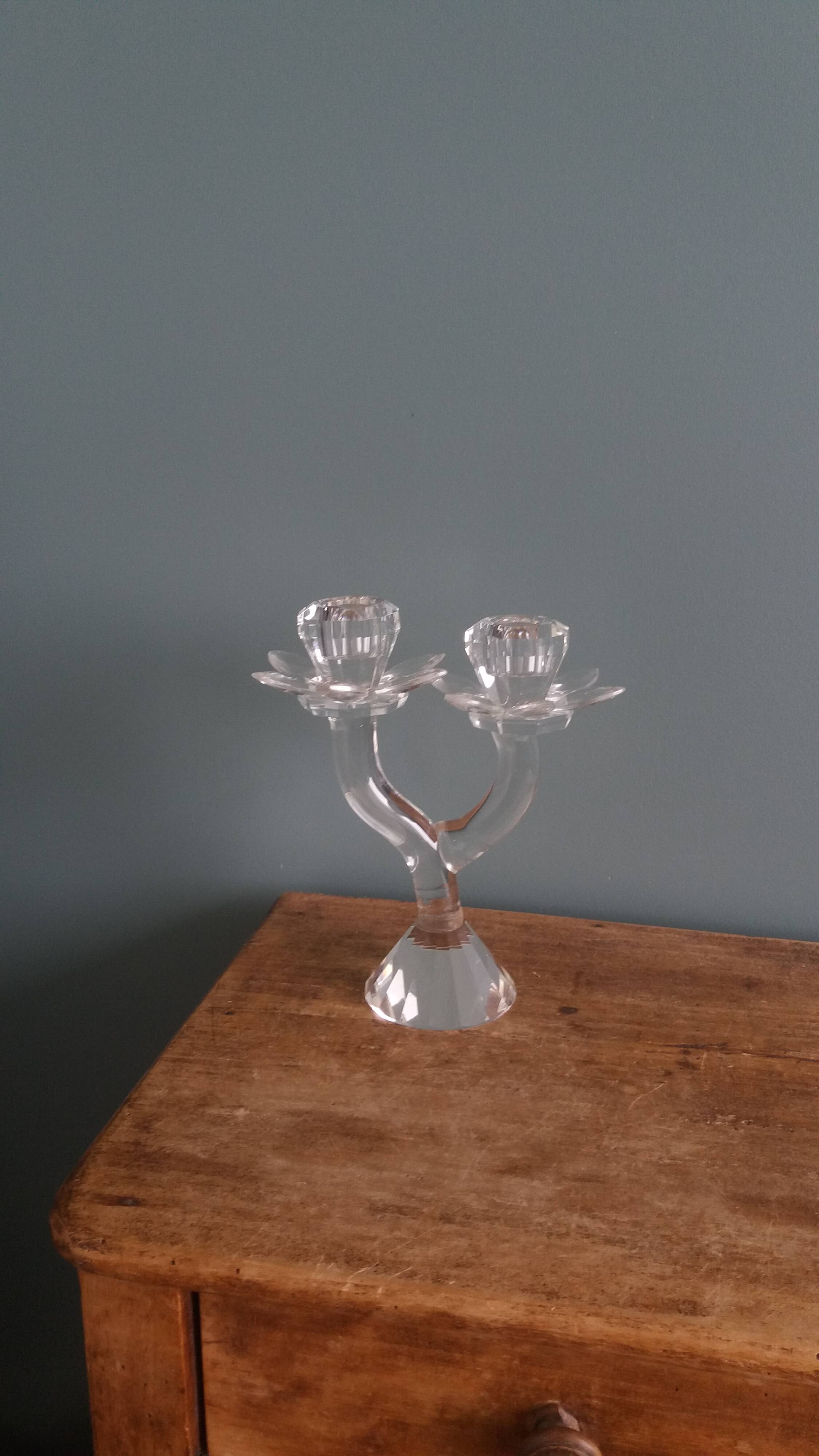 Chandelier candle holder flower in handcrafted cut crystal