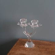 Chandelier bougeoir fleur en cristal taillé artisanal
