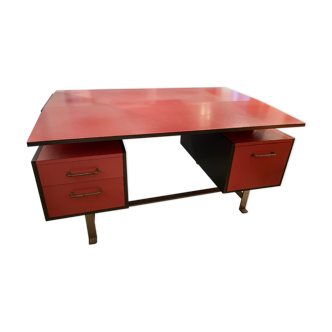 Bureau stratifié rouge et gris, Suzanne Guiguichon 1962