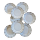 8 Dessert Plates in Limoges Porcelain - Silver Rim, Mid-20th Century