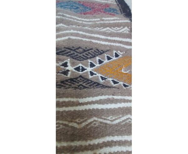 Tapis couloir multicolore fait main en pure laine 60x90cm