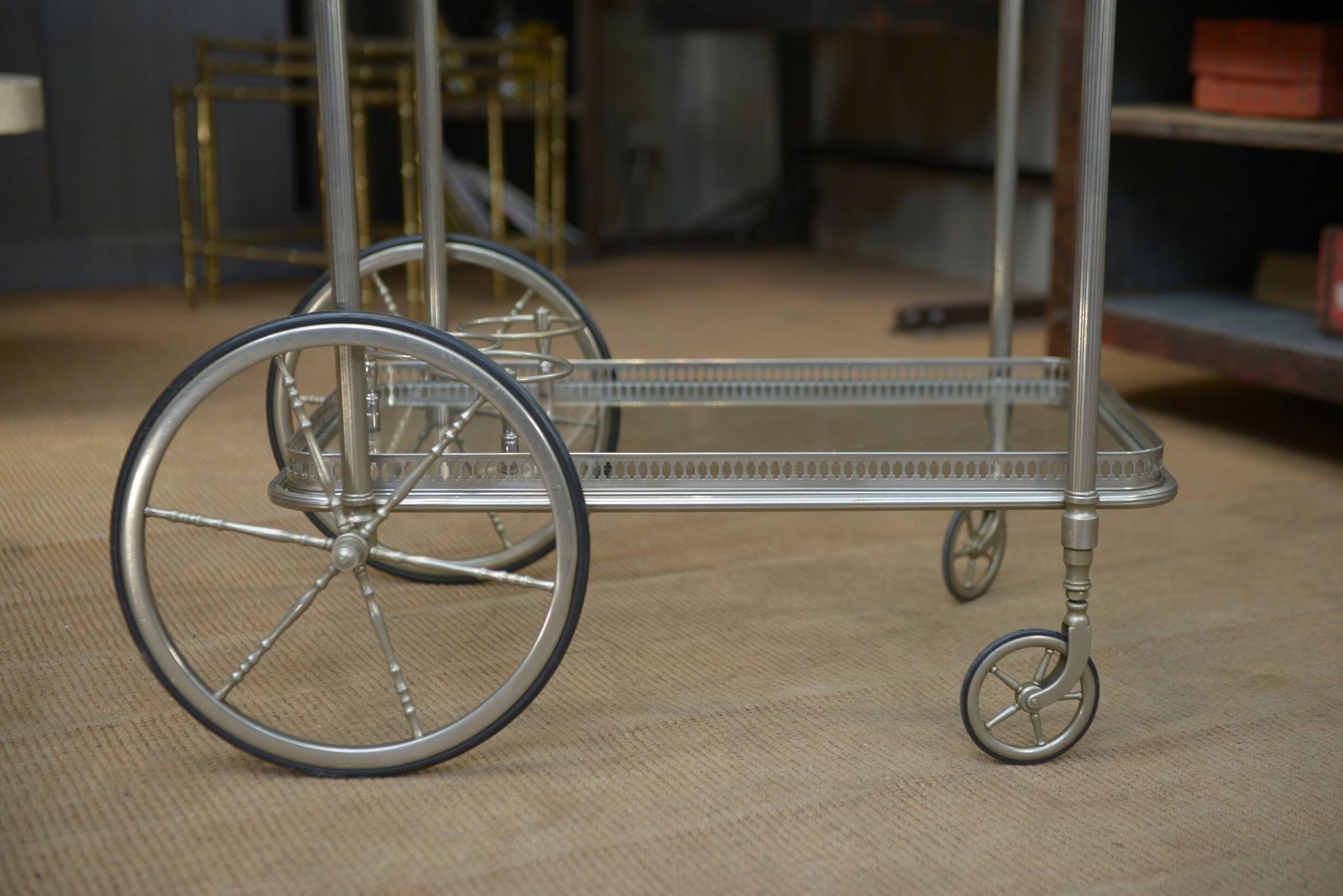 metal drinks trolley, France, 1960