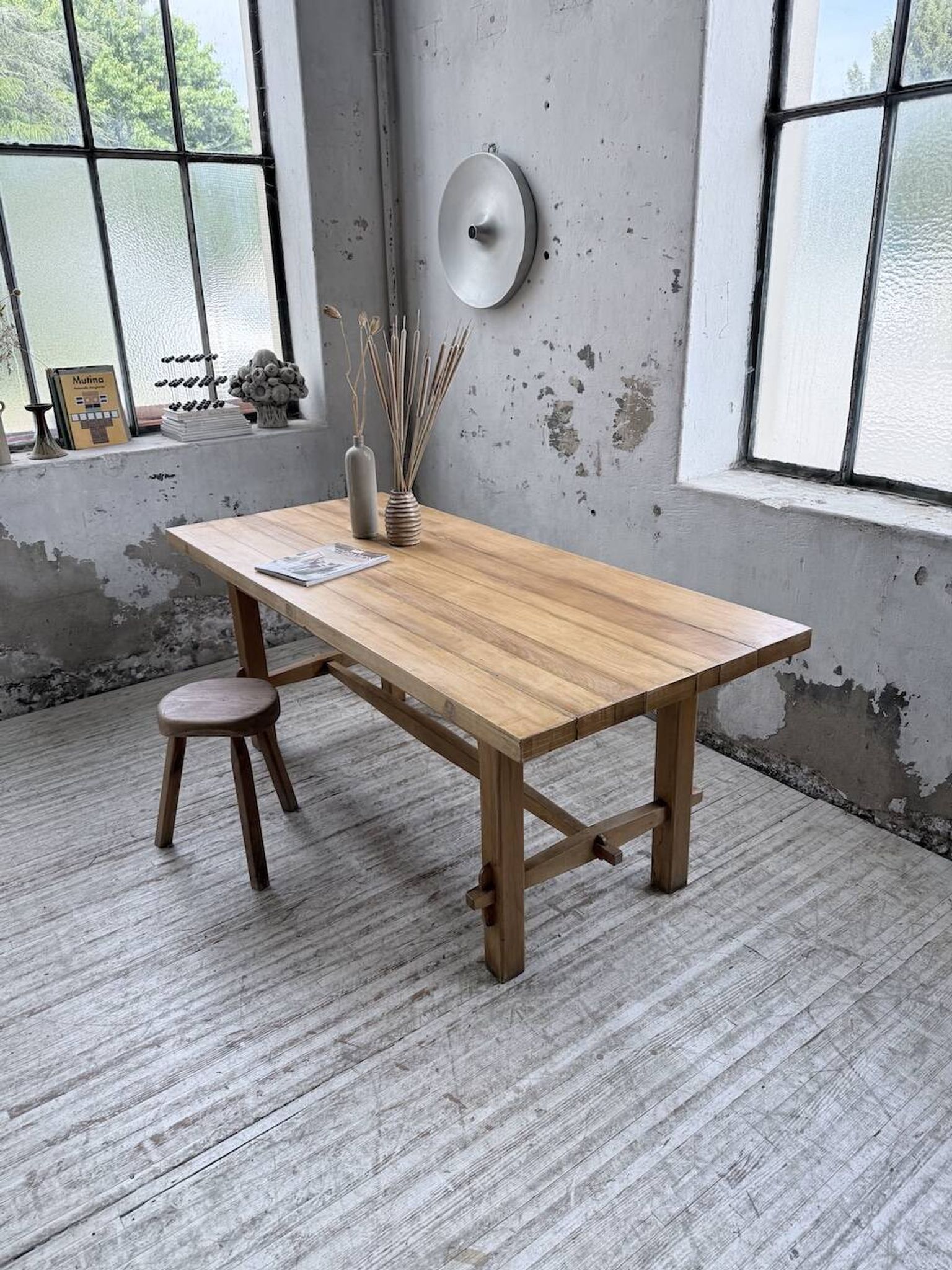 Table mobilier montagne 1950 hêtre massif