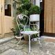 Fauteuil de jardin en fer forgé blanc