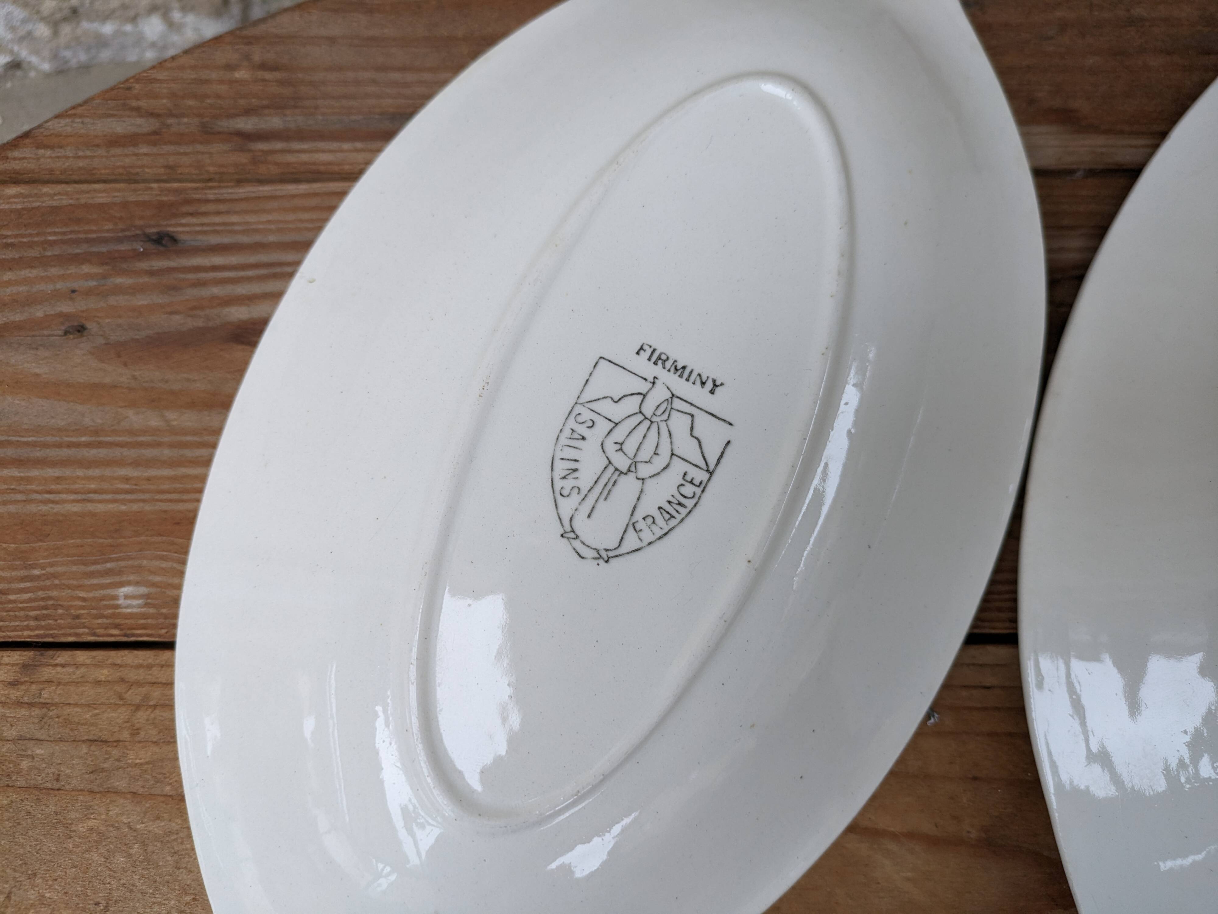 Lot of 2 old ceramic dishes Firminy Salins France