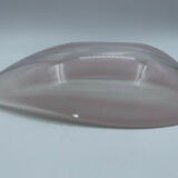 GLASS CUT MURANO VENICE FREE FORM STRIPES WHITE PINK 1960