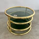 Three-level swivel coffee table in morex design brass Milo Baughman italy