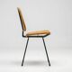Elegant Italian black accent chair with a stem and cane, 1950.
