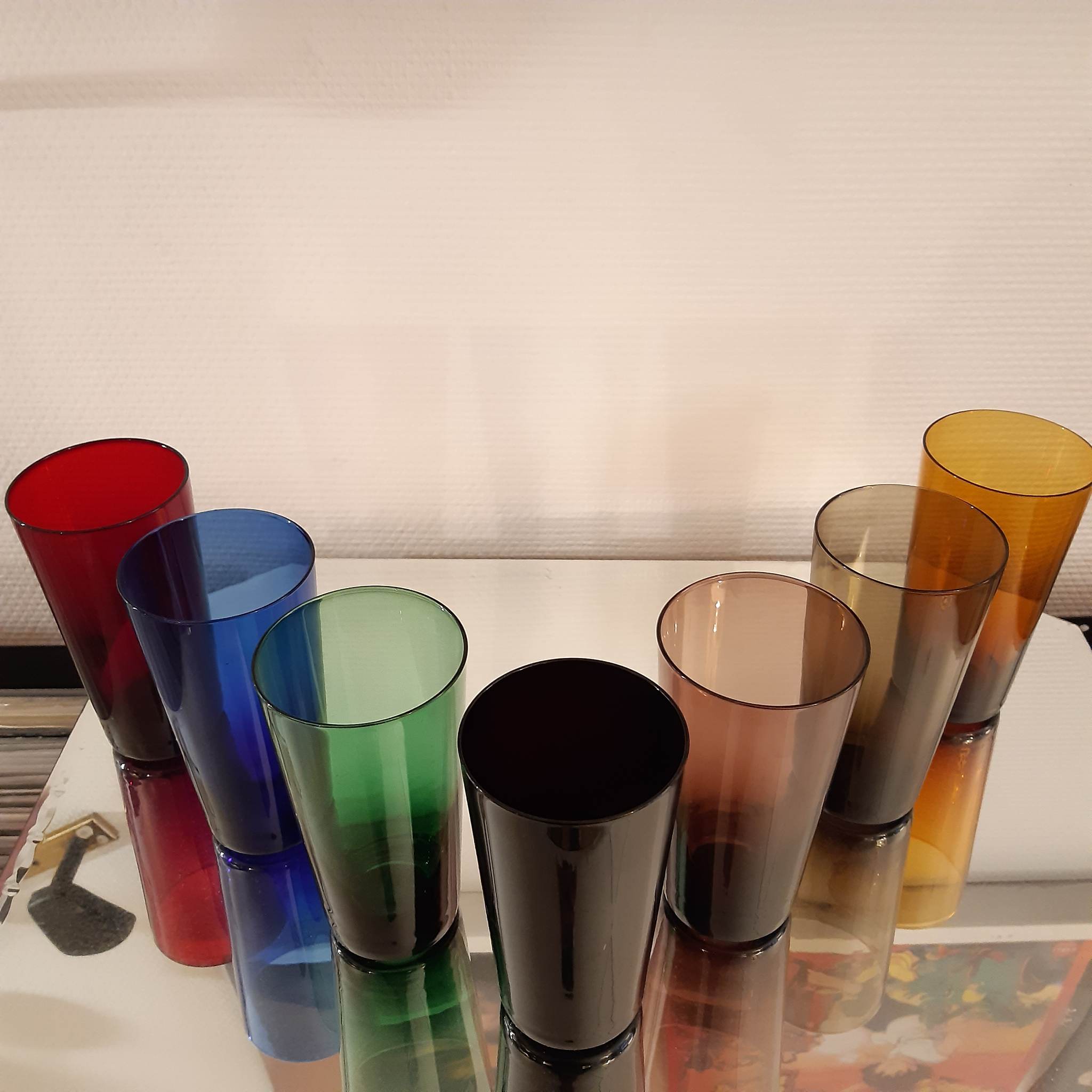 Full service colored glasses 60s