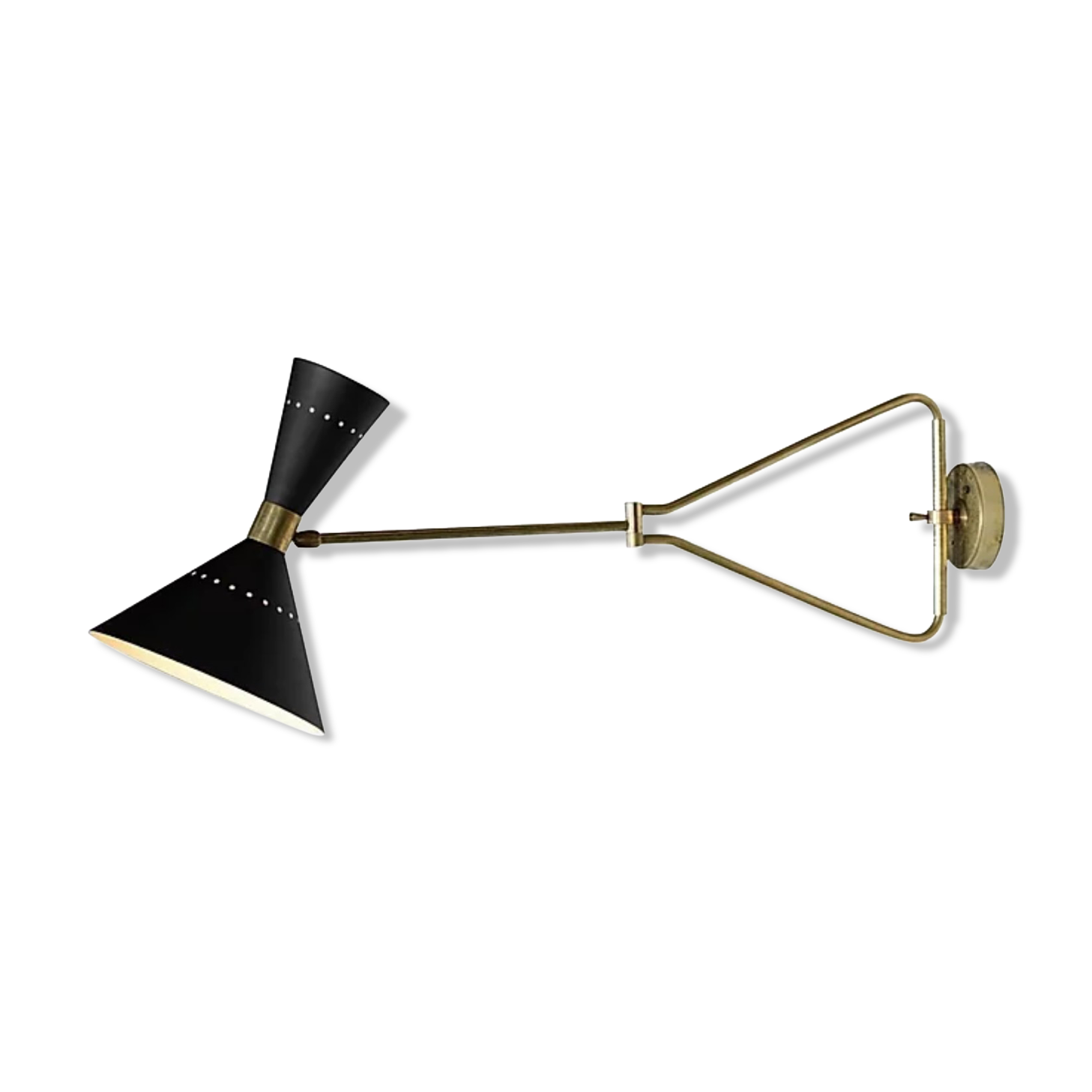 Black articulable arm wall sconce